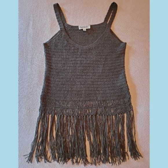 Green Crocheted Boho Tank Top - Picture 1 of 5